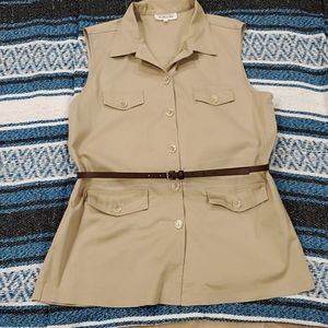 Women's Talbots sleeveless belted vest